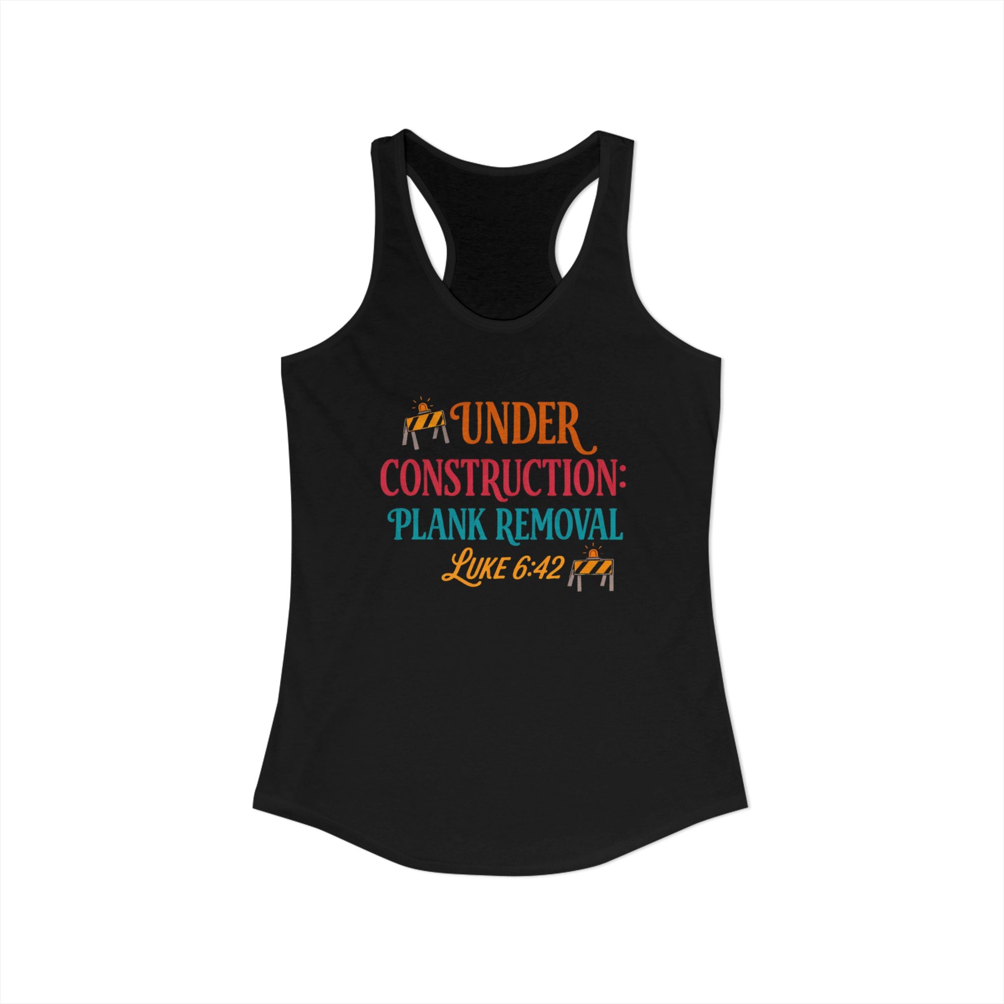 Under Construction Plank Removal Women's Race Super Soft back Tank