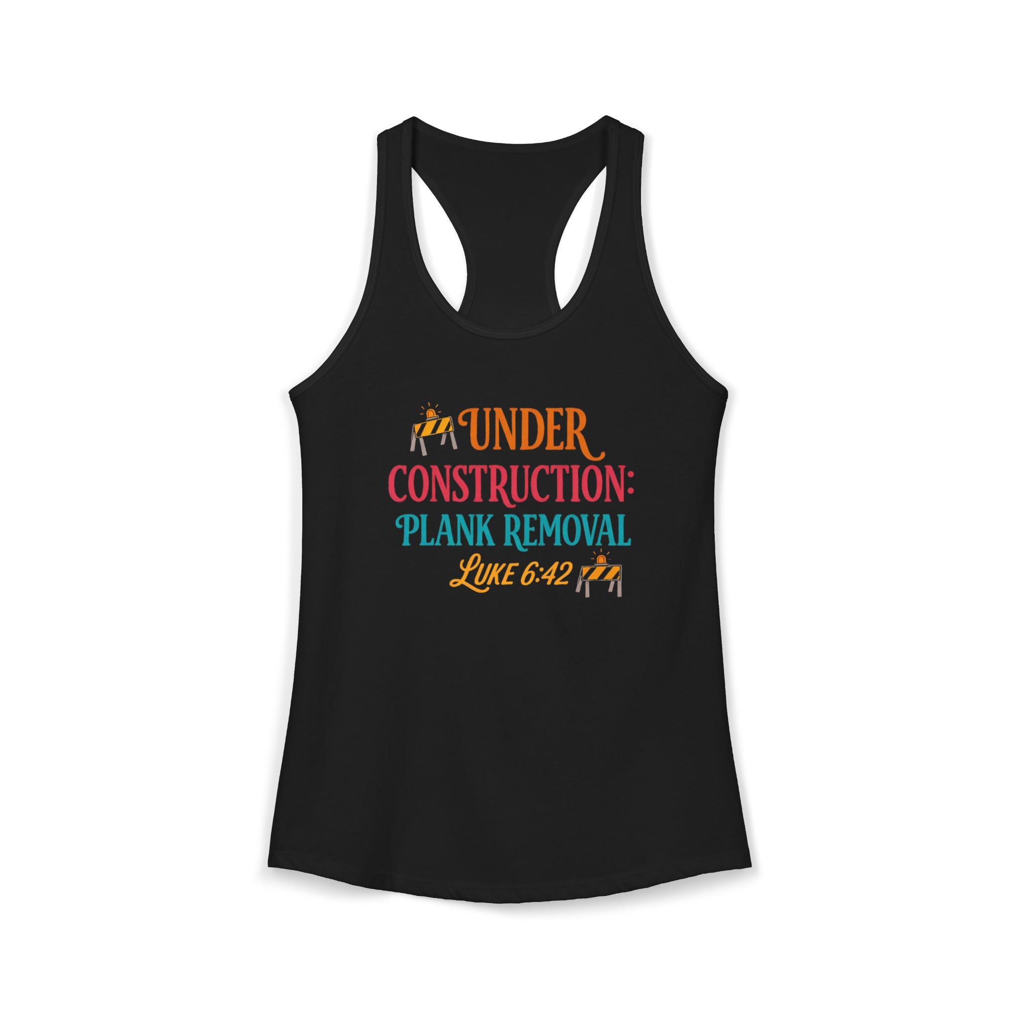 Under Construction Plank Removal Women's Race Super Soft back Tank