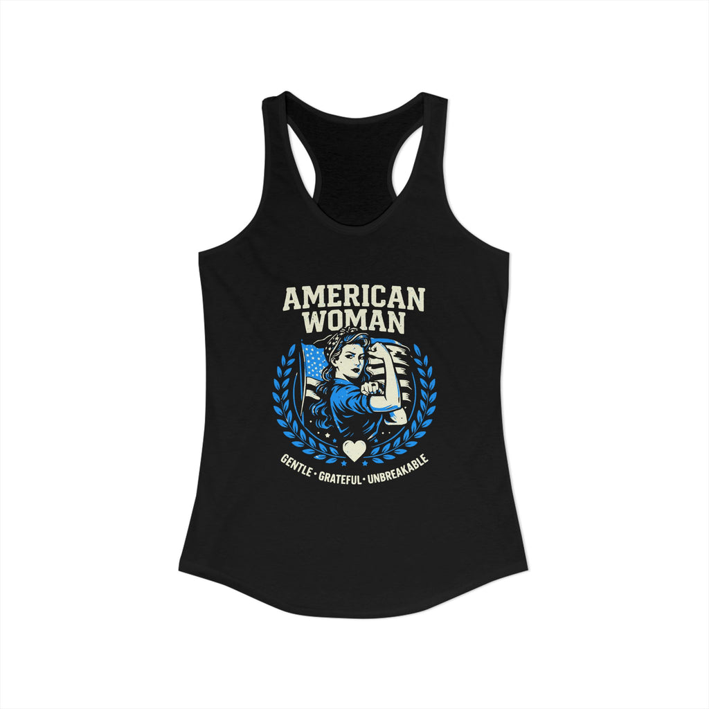 American Woman- Soft Women's Racerback Tank