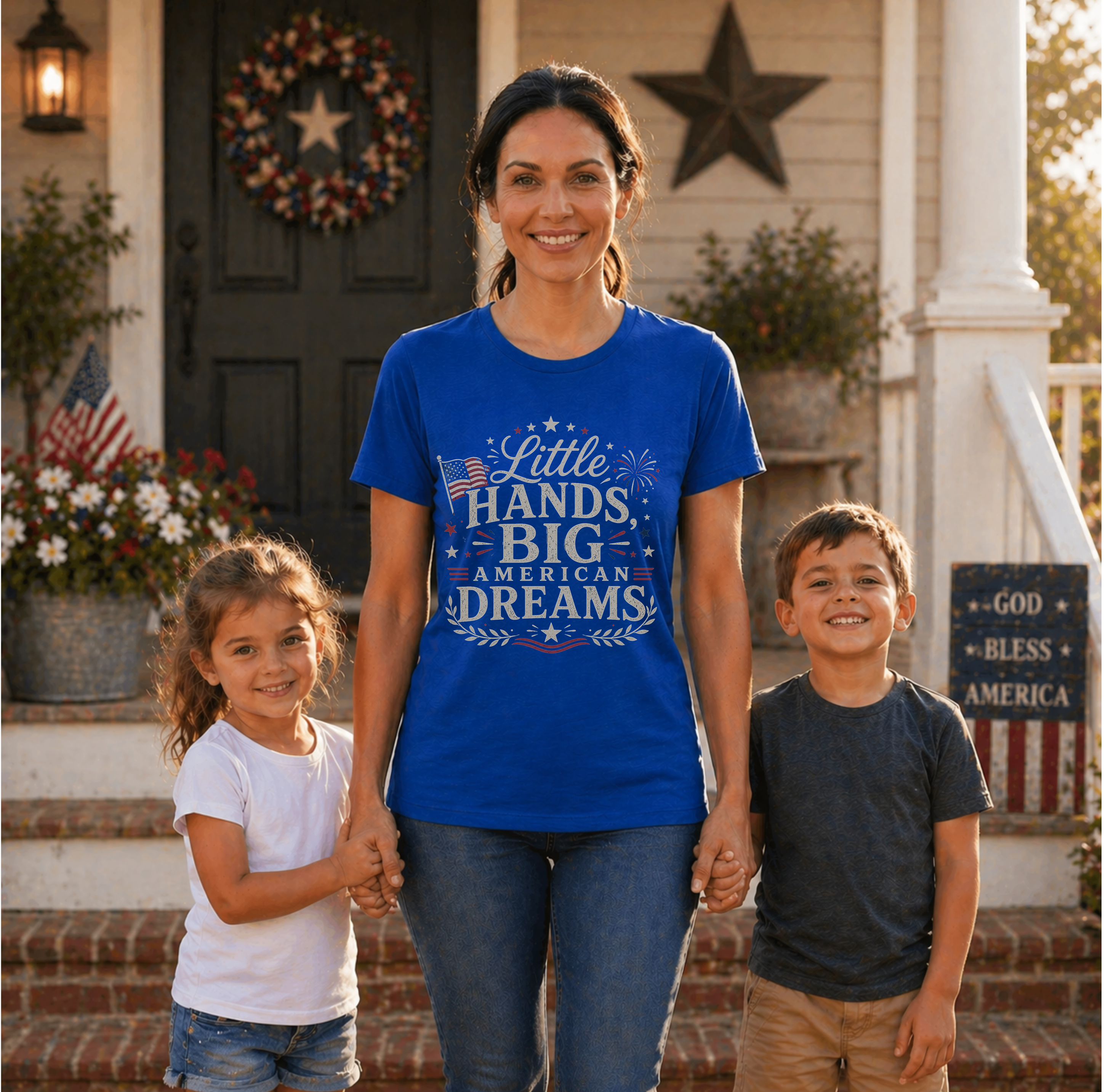 Little Hands Big American Dreams- Women's Triblend T-Shirt